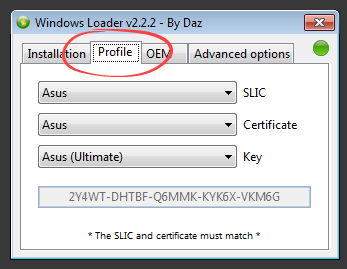 Profile в Windows 7 Loader By Daz
